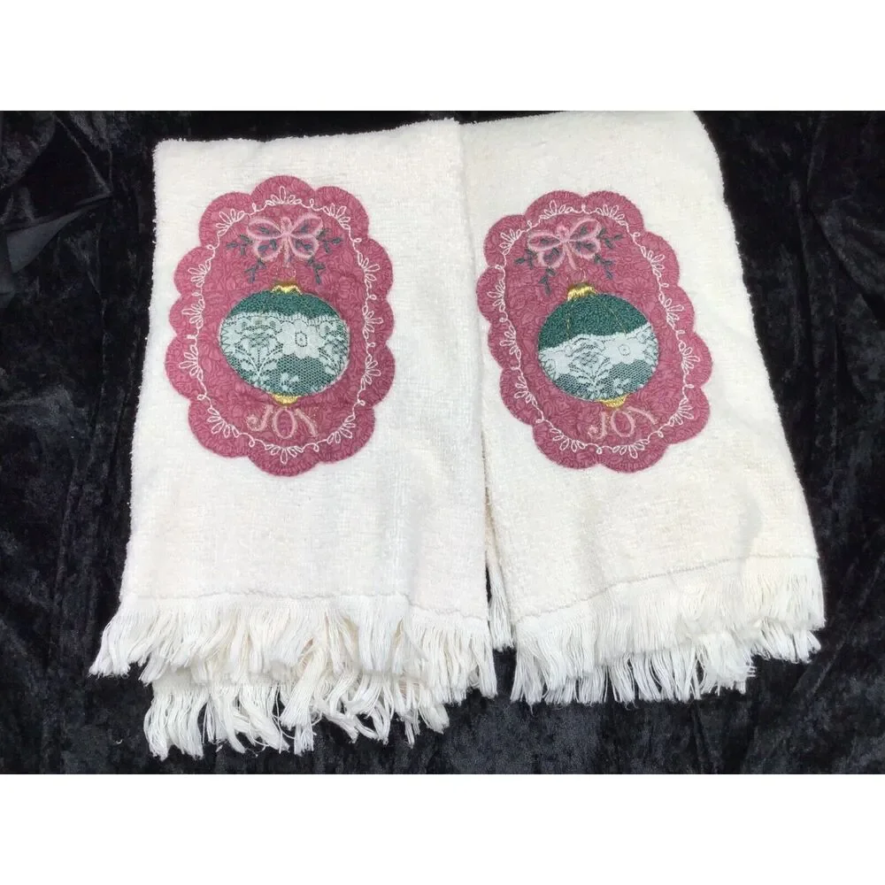 Vintage Cannon Terry Cloth Hand Towel Christmas Holiday Guest Bath Linens